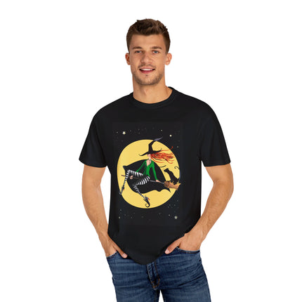 A Witch’s Moonlit Flight Unisex Garment-Dyed T-shirt