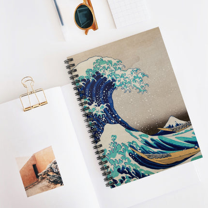 The Great Wave off Kanagawa by Katsushika Hokusai Spiral Notebook - Ruled Line