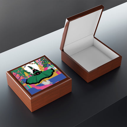🎄🎁 The Emerald Christmas Belle Jewelry Box – Colorful Holiday Fashion Fantasy