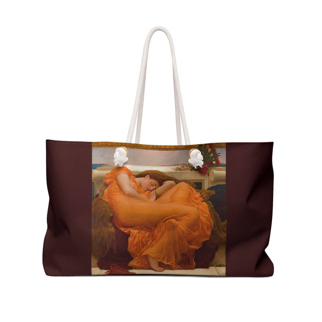 Flaming June by Frederic Leighton Weekender Bag