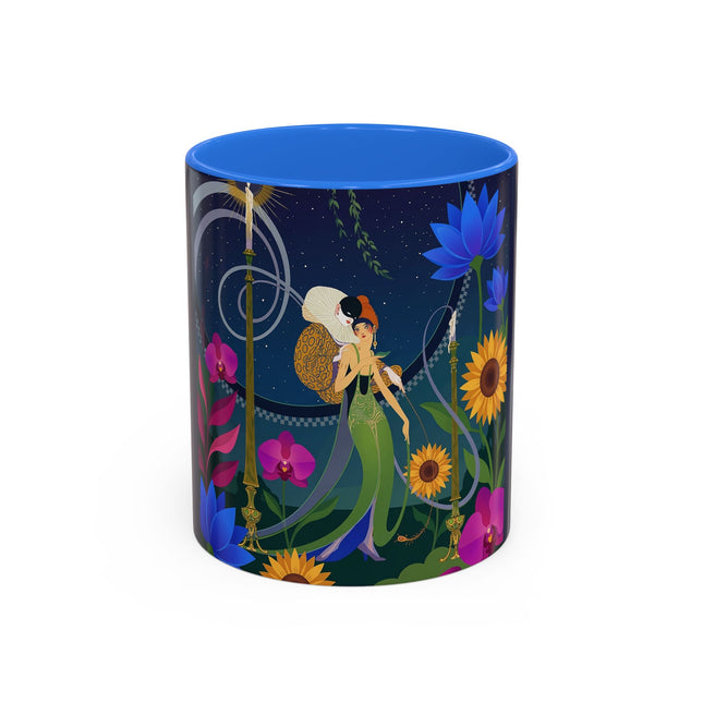 The Lady Of The Starlit Candles Colorful Mugs – Art Deco Theatrical Romance