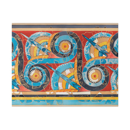 S-Spiral Frieze – Classical Greek Wall Motif on Canvas