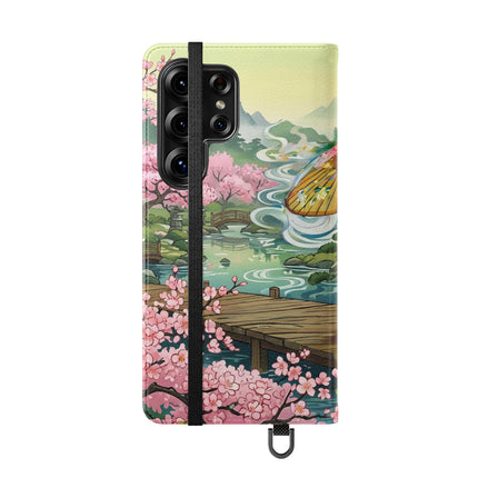 🌸🐱 Kimono Kitties Flip Case – Whimsical Elegance & Storybook Charm