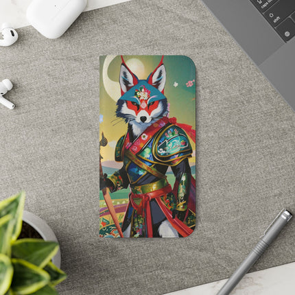 🐕⚔️ Cyberpunk Samurai Dog Flip Case – Futuristic Honor & Kitsune Spirit