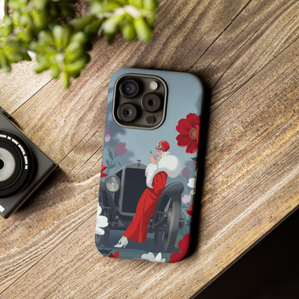 🚗🌺 The Lady Of The Grand Touring Car Phone Case – Art Deco Motoring Elegance