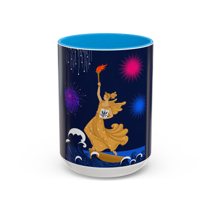 Liberty's Triumph Colorful Mugs – Art Deco Glory & Triumphant Spirit