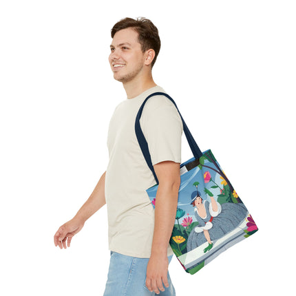 🌺🦚 The Lady Of The Peacock Garden Tote Bag – Art Deco Floral Fashion