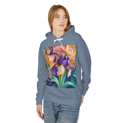 The Elegant Iris Flower Hoodie