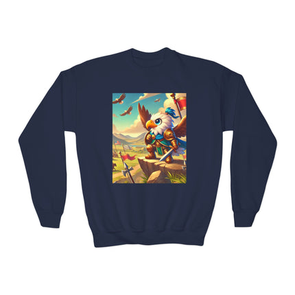 Watchful Guardian Youth Crewneck Sweatshirt – Courage, Strength & Imagination