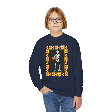 Candy Corn Skeleton Youth Crewneck Sweatshirt