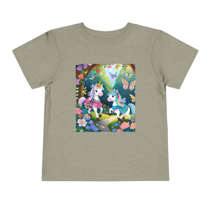 Baby Unicorns and Fluttering Butterflies Toddler Short Sleeve Tee