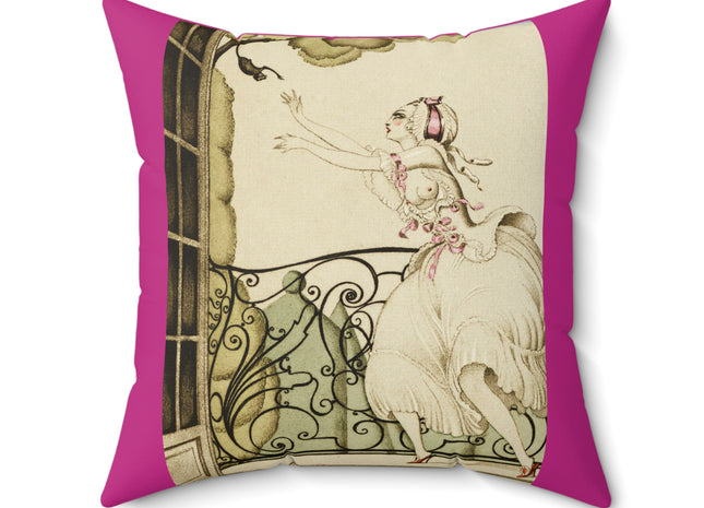 Sur talons rouges (On Red Heels) pl 02 by Gerda Wegener Spun Polyester Square Pillow