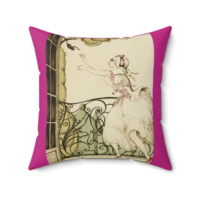 Sur talons rouges (On Red Heels) pl 02 by Gerda Wegener Spun Polyester Square Pillow