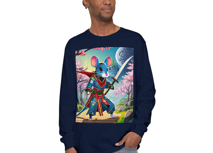 Cyber Samurai Rat Garment-dyed Long Sleeve T-Shirt