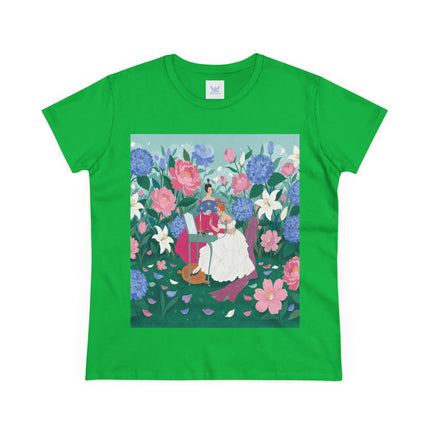 💎🌸 The Lady Of The Jeweled Garden Cotton Tee – Art Deco Floral Elegance