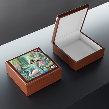 Fairy Painting the Swan Jewelry Box – Whispers of Creation