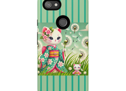 Geisha Kitten and the Dandelion Phone Cases