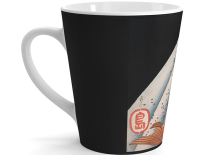 Carp Swimming up a Waterfall by Yashima Gakutei Latte Mug