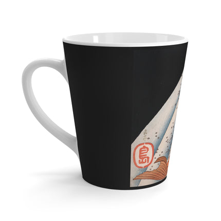 Carp Swimming up a Waterfall by Yashima Gakutei Latte Mug