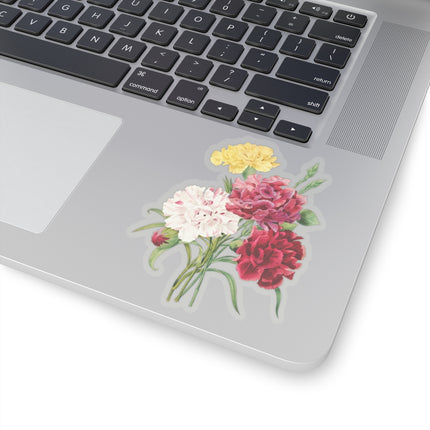 Carnation botanical illustration by Pierre-Joseph Redouté Kiss-Cut Stickers (4 Sizes)