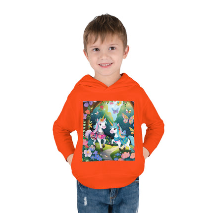 Baby Unicorns and Fluttering Butterflies Toddler Pullover Fleece Hoodie