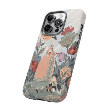🌹🐈 The Lady And Puss In Boots Phone Case – Art Deco Floral Whimsy