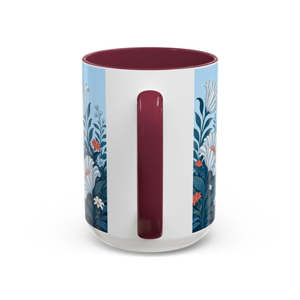 🎨💙 The Enchanted Garden Artist Colorful Mug – Art Deco Floral Whimsy