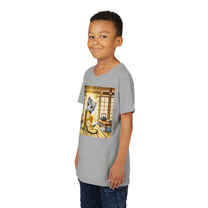 Playful Kitten in the Tea Room Youth Short Sleeve Tee