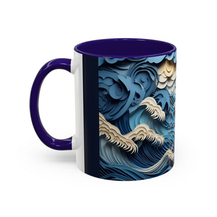 Dramatic Ocean with Crashing Waves Colorful Mugs (11oz, 15oz)
