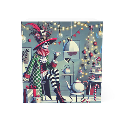 Whimsical Christmas Tea Party Note Cube