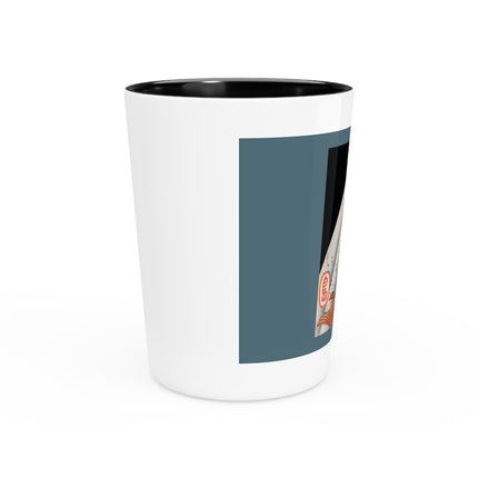 Carp Swimming up a Waterfall by Yashima Gakutei Ceramic Shot Glass