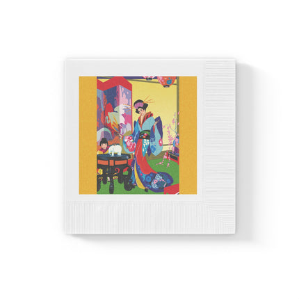 A Timeless Journey by Umberto Brunelleschi White Coined Napkins