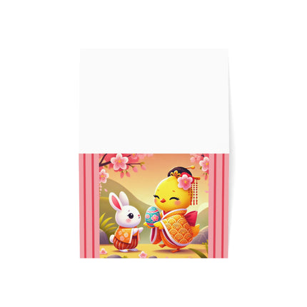 Whimsical Springtime Exchange Greeting Cards (1, 10, 30, and 50pcs)