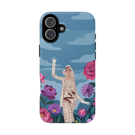 🌺👒 The Grand Flower Promenade Phone Case – Art Deco Fashion Illustration