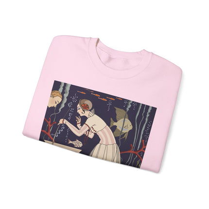 L'Etourdissant Petit Poisson (The Dazzling Little Fish) by George Barbier Heavy Blend™ Crewneck Sweatshirt