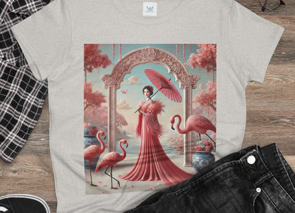 Petals, Porcelain, and Flamingos Cotton Tee