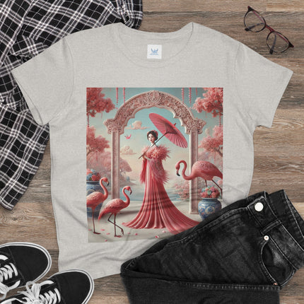 Petals, Porcelain, and Flamingos Cotton Tee