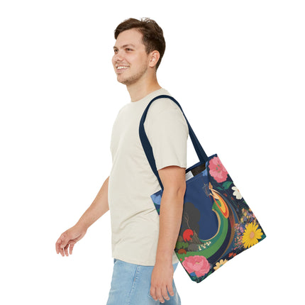 🌙🐦 The Lady Of The Moonlit Birdcage Tote Bag – Art Deco Floral Fantasy