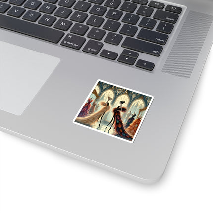 🧚👗 Couture & Wings Kiss-Cut Sticker – Fairy Fashion & Enchanted Glamour