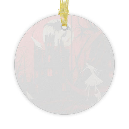 Halloween Night Scene Glass Ornament