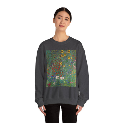 Farm Garden with Sunflowers by Gustav Klimt Heavy Blend™ Crewneck Sweatshirt