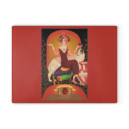 January & Garnet Zodiac Glass Cutting Board
