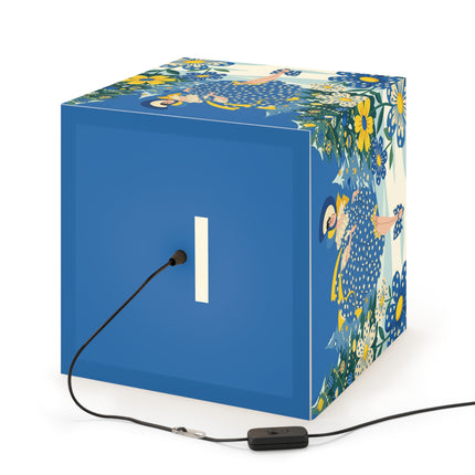 💙🌼 The Bluebell Christmas Promenade Light Cube Lamp – Art Deco Holiday Fantasy