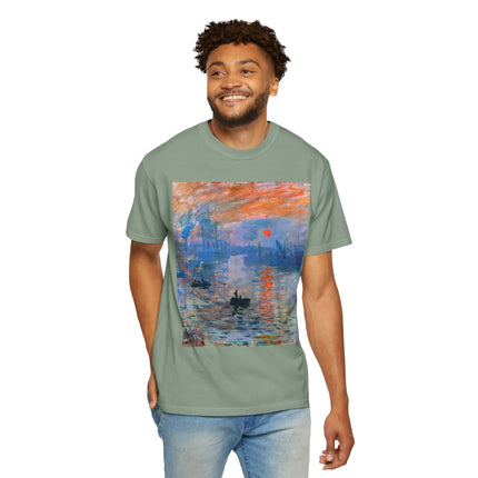 Sunrise by Claude Monet Unisex Garment-Dyed T-shirt