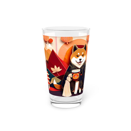 Shiba Inu at an Autumn Harvest Fair Glass, 16oz