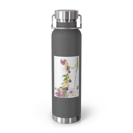 Blooming Splendor: A Floral Transformation Copper Vacuum Insulated Bottle, 22oz