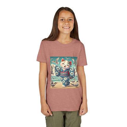 Geisha Kitten by the Seaside Youth Short Sleeve Tee