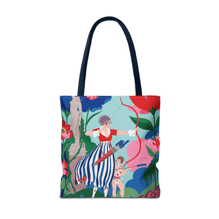 🏹🌺 The Lady Of The Enchanted Garden Archery Tote Bag – Art Deco Floral Adventure