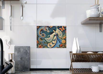 Fairy Waltz in the Butterfly Garden Ceramic Tile