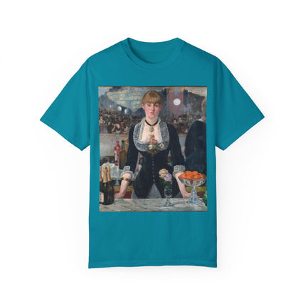 A Bar at the Folies-Bergère by Edouard Manet Unisex Garment-Dyed T-shirt
